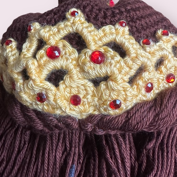 Kids Handmade Beauty And The Beast Belle Crocheted Yarn Wig Dress Up Costume - Picture 10 of 12